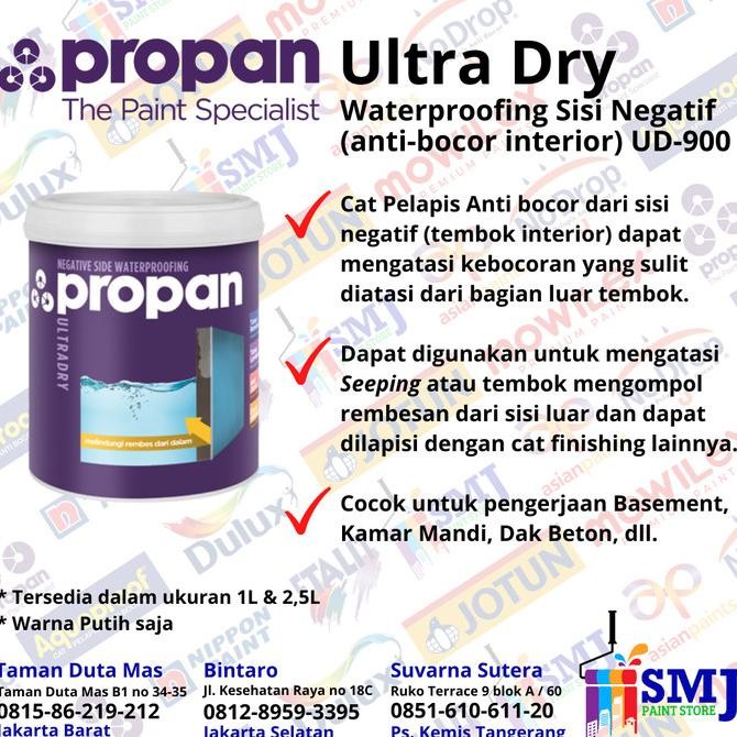 

CAT PELAPIS ANTI BOCOR INTERIOR SISI NEGATIF PROPAN ULTRADRY UD900 1L ORIGINAL