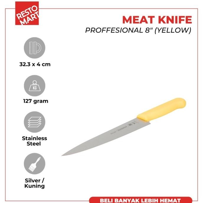 

Berkualitas Pisau Daging Profesional 8" TRAMONTINA Kuning (1511589)