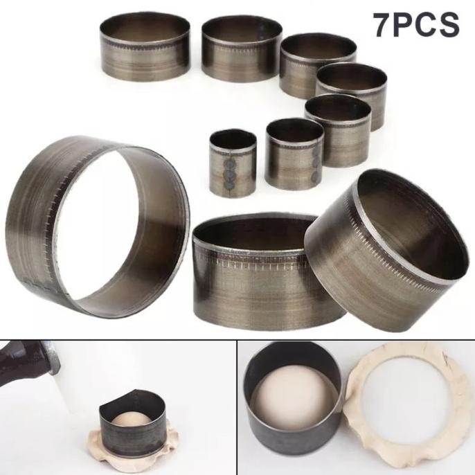 

Berkualitas 7pcs Round Circle Leather shape punch Cutter set Piso Pisau Pond Bulat