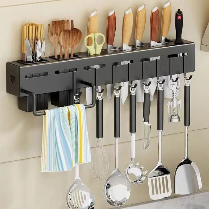 

Berkualitas Rak Gantung Alat Masak Dapur Spatula Pisau Stainless Steel 59.5 CM