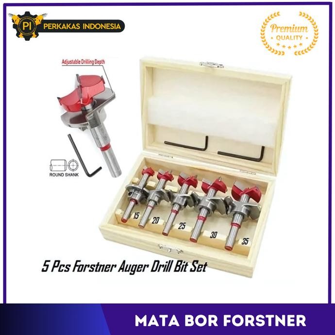 

Berkualitas Mata Bor Forstner SET 5pcs Pisau Kayu Engsel Sendok Isi 5 15-35mm Fors