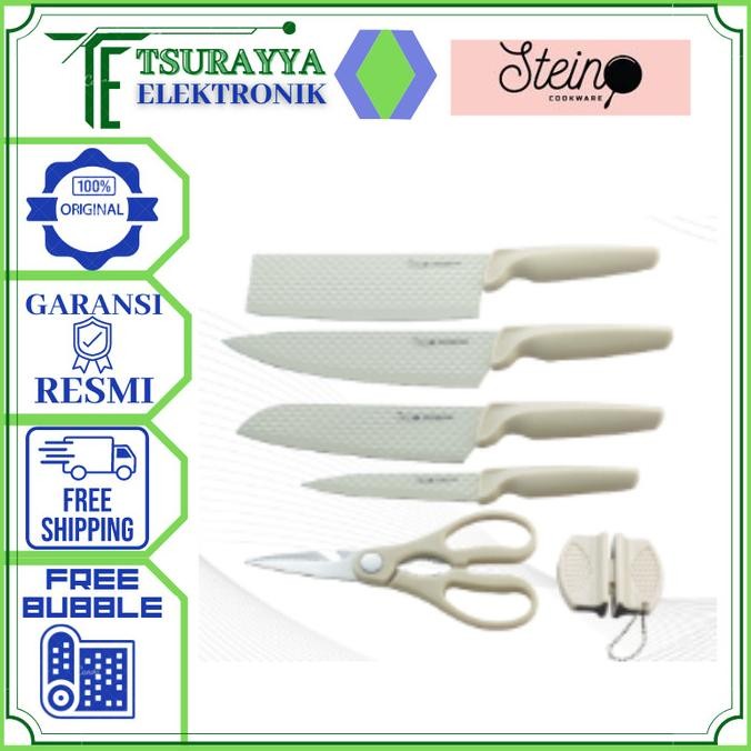 

Berkualitas STEIN SteinCookware Diamond Kitchen Knife Set Pisau 6 in 1 Pisau pink