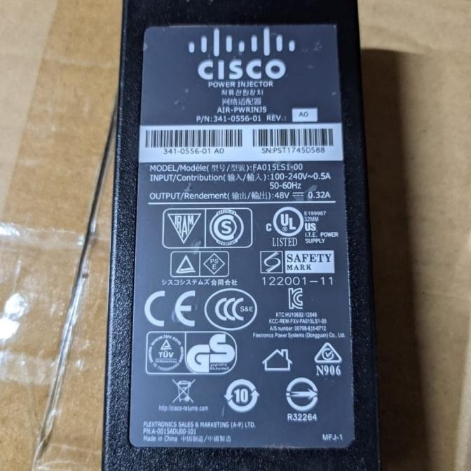 Adaptor Access Point Cisco POE gigabit AIR-PWRINJ 48Volt 48V Original