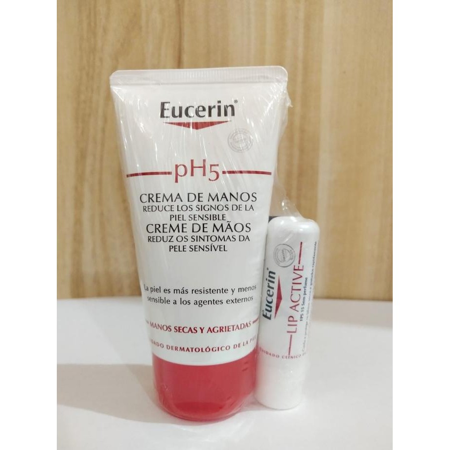 Eucerin Ph5 Hand Cream 75Ml + Eucerin Lip Active Spf 15 4.8Gr