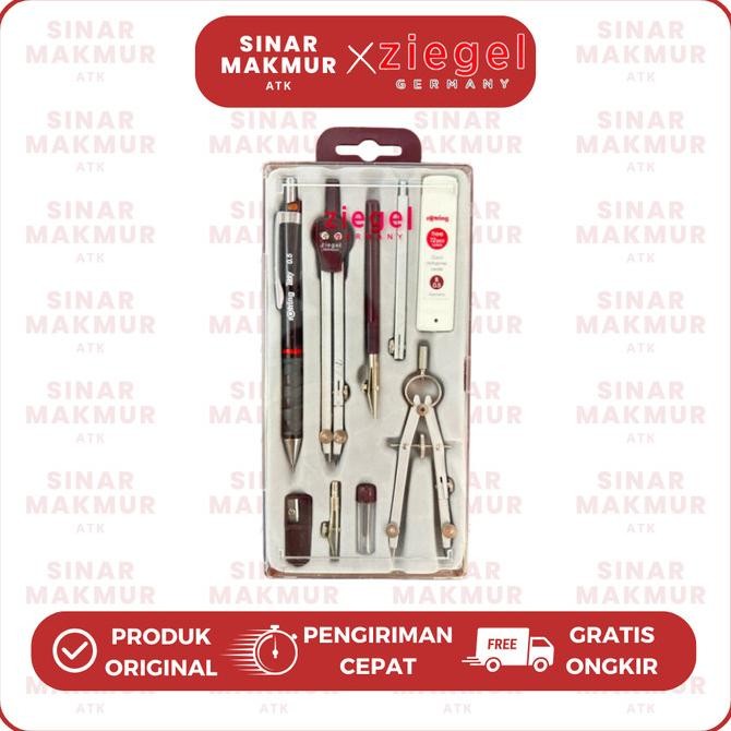 

TERLARIS - Compass Set/Jangka Set Isi 3 Rotring Ziegel S03009A (Set)