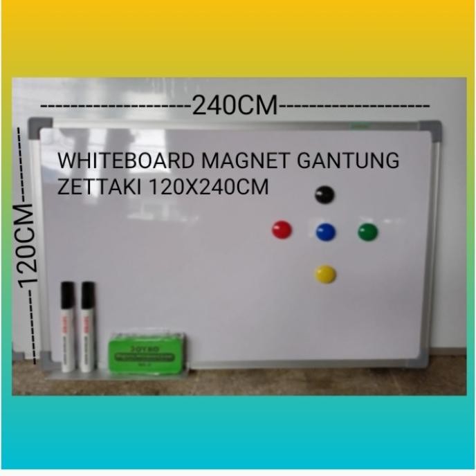 

TERLARIS - PAPAN TULIS MAGNET WHITEBOARD GANTUNG ZETTAKI 120X240CM
