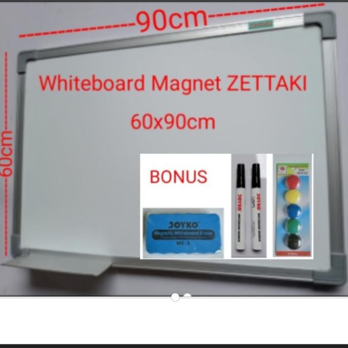 

NEW Papan tulis whiteboard gantung single face ZETTAKI 60x90cm
