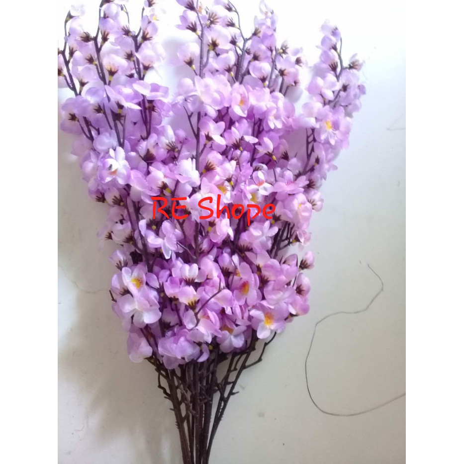 Bunga Sakura Ungu Bunga Plastik 1 Lusin Promo