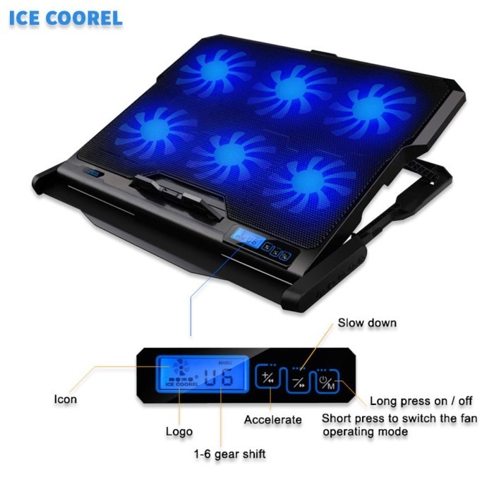 ICE COOREL Cooling Pad Laptop 6 Fan