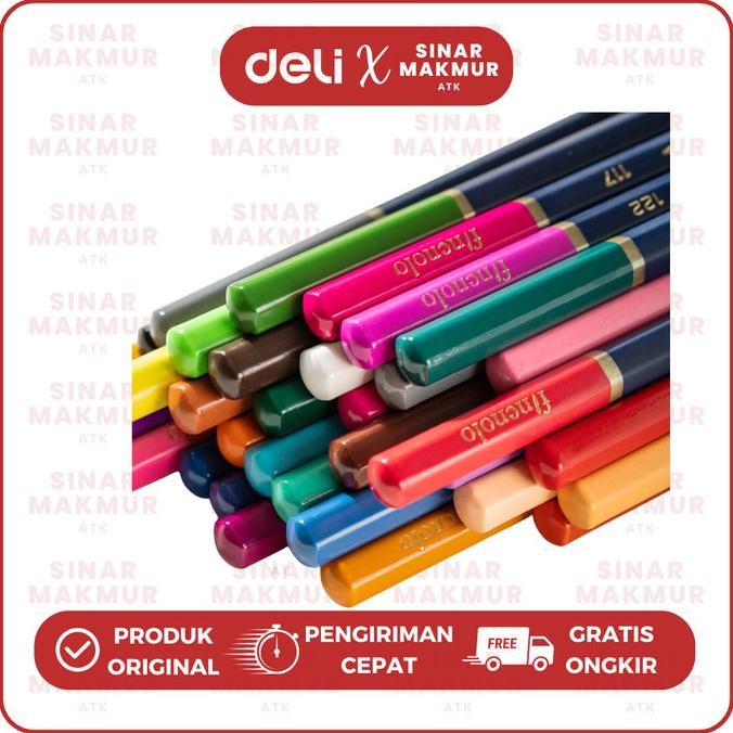 

PREMIUM WATERCOLOR PENCIL/PENSIL WARNA HIGH GRADE 24 WARNA LEADS GRATIS KUAS DELI FINENOLO EC129-24 (SET)