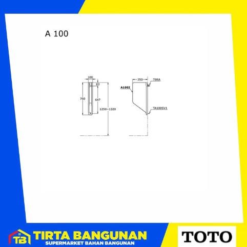 Terjangkau Toto A100 Urinal Partition W/ Screws/ Partisi Urinal