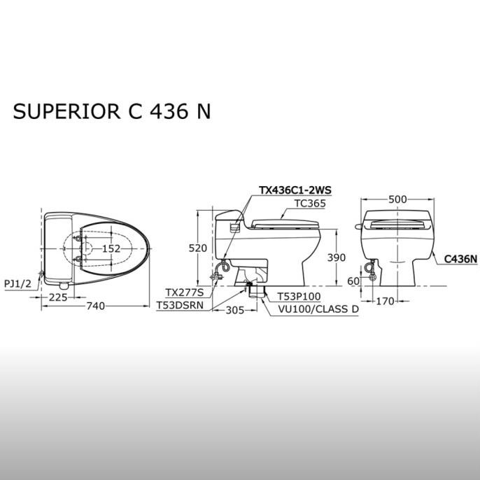 Spesial Closet Duduk Toto C436N/Kloset Duduk Toto Superior C 436 N Original