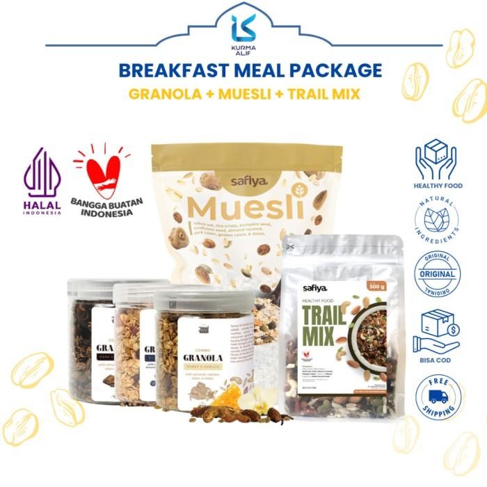 

[Breakfast Meals Diet] Oatmeal Muesli Safiya 500 Gr + Trail Mix 250 Gr + Granola Timur Tengah 250 Gr