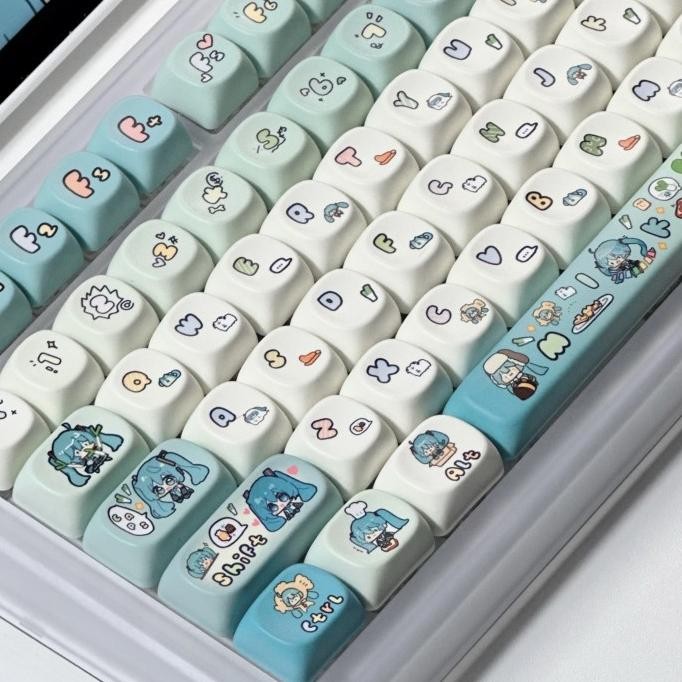 TERMURAH - Hatsune Miku Adventure MOA Profile PBT Dye Sub Keycaps