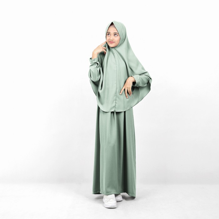 OBRAL Bajuyuli Gamis Anak Syari Hijau Sage