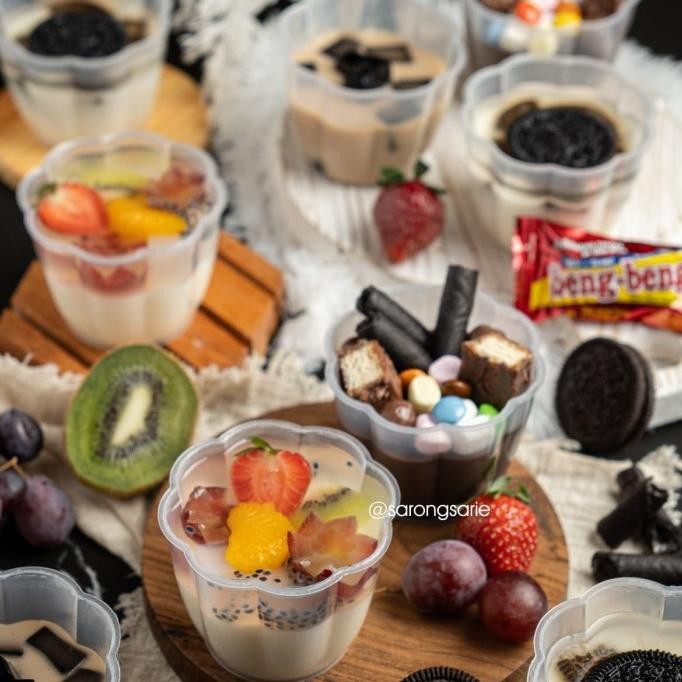 promo cup puding pelangi isi 24pcs cup pudding pelangi gelas puding agar