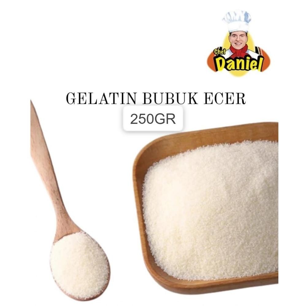 

CHEF DANIEL GELATIN POWDER ECER 250GR HALAL COCOK UNTUK PUDINGCREAMPERMEN DLL