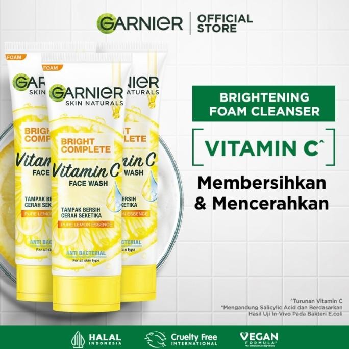 

TERSEDIA (FLASH SALE) GARNIER BRIGHT COMPLETE WHITE SPEED FOAM PACK OF 3