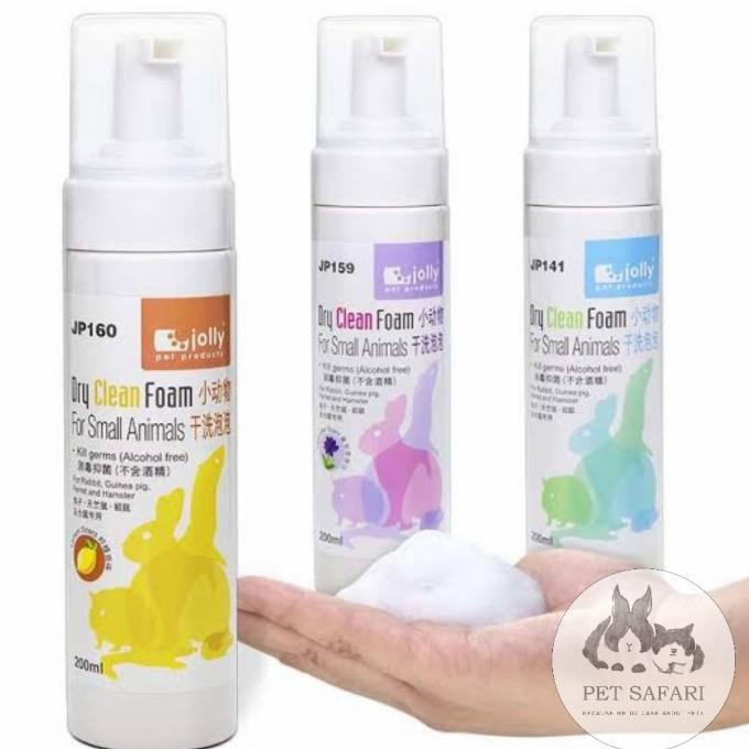 

TERSEDIA SHAMPO MANDI KERING HAMSTER/ KELINCI JOLLY DRY CLEAN FOAM 200ML