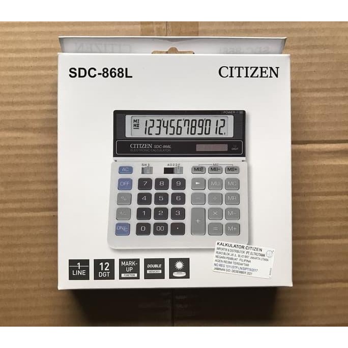 

TERMURAH - Citizen calculator sdc 868l kalkulator
