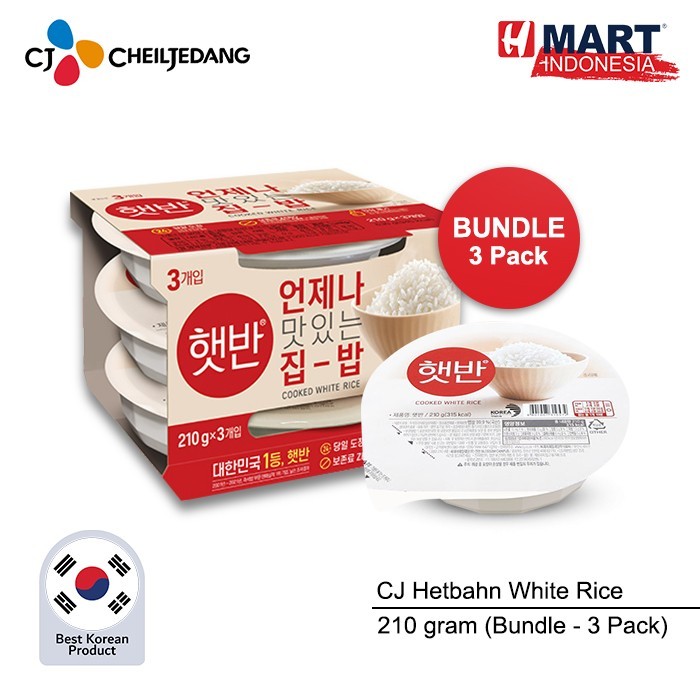 

CJ Hetbahn Nasi Putih Instan Korea 210g Bundle 3 Pack TERMURAH