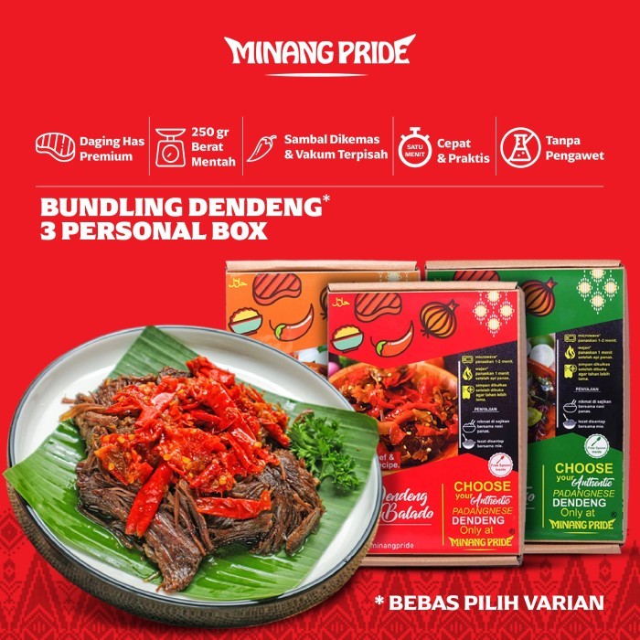 

Bundling 3 Box 250gr Dendeng Minang Pride TERLENGKAP