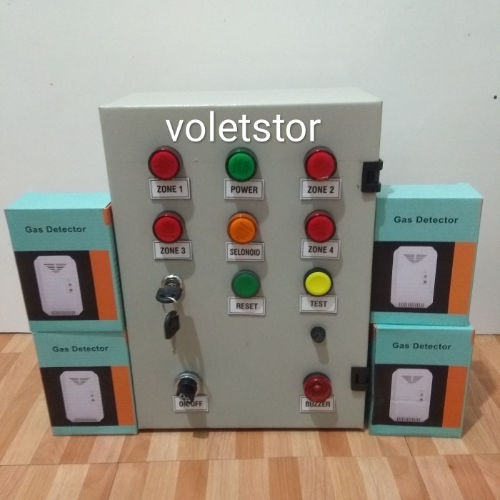 TERBARU Panel gas 4 Zone+4 detector gas DC 12 V