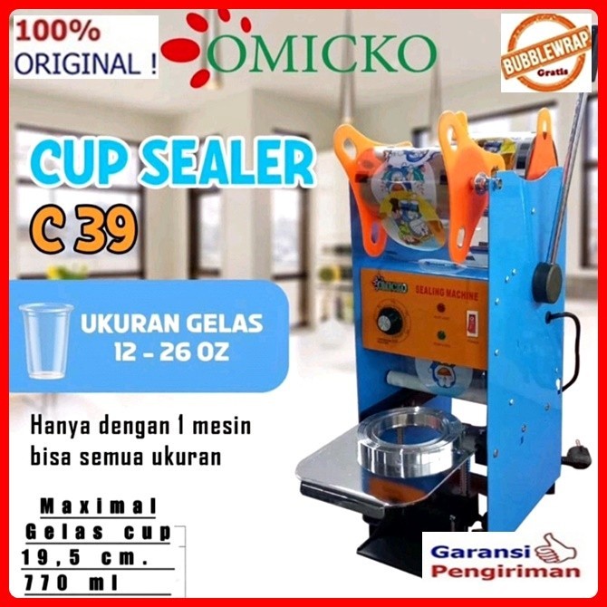 TERBARU Mesin Press Gelas Plastik Cup Sealer C 39 OMICKO ( C 39 )Khusus OJOL