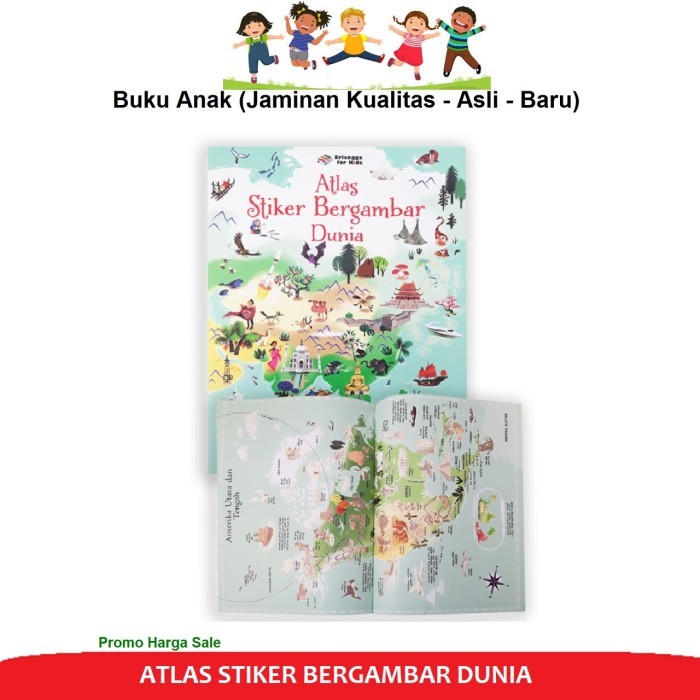 

PROMO! Buku Atlas Stiker Bergambar Dunia Oleh Sam Lake Lebih dari 350 Stiker