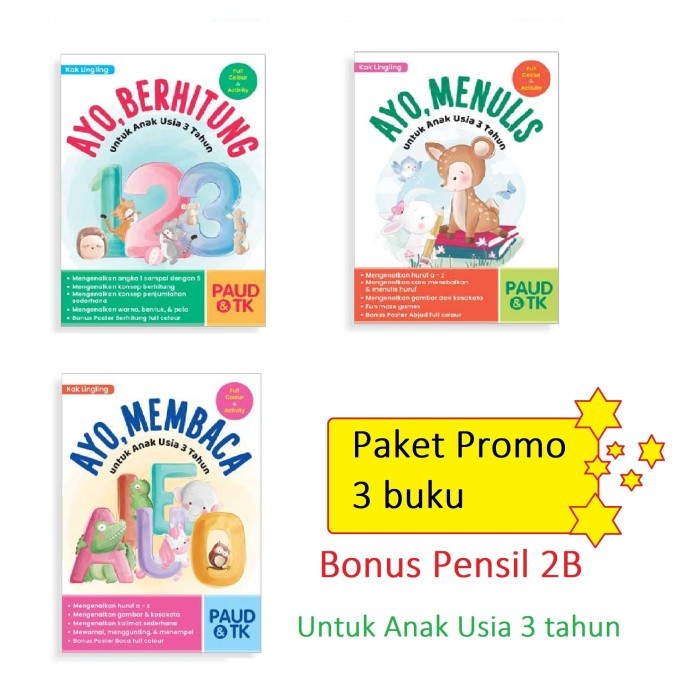 

HOT SALE! Paket Buku Aktivitas Anak Usia 3 tahun AYO MEMBACA MENULIS BERHITUNG