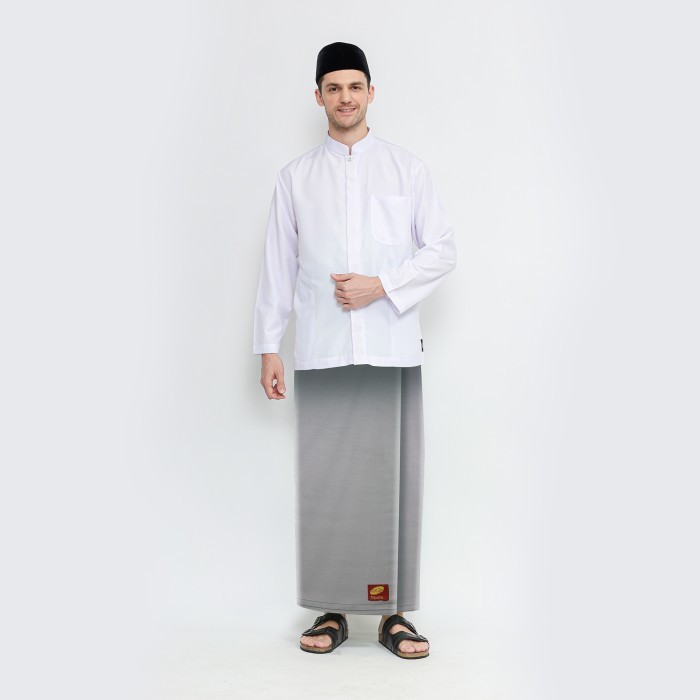 TERLARIS Sarung ATLAS Premium 720 Original Warna Polos Abu-Abu 01