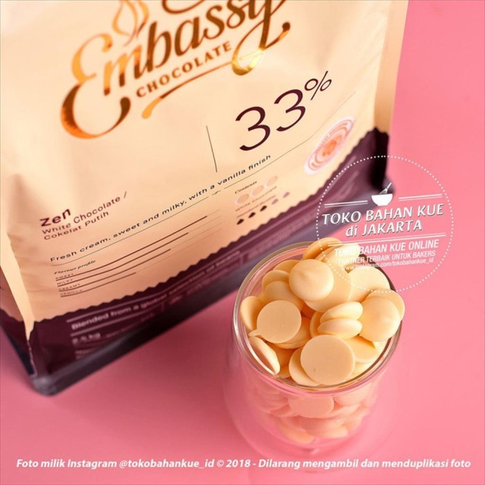 

TERLARIS! Tulip Embassy Chocolate - Zen 33% 250gr White Couverture Cokelat Putih