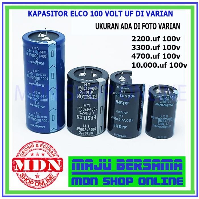 Kapasitor elco 2200uf 3300uf 4700uf 10000uf 100v Import Premium