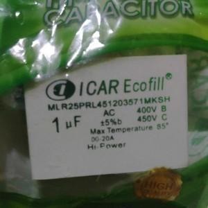 KAPASITOR CAPACITOR ICAR ECOFILL SEGI 1UF 1,5UF 2UF 2.,5UF 3UF 4UF 5UF 1.5UF 2.5UF Import Premium