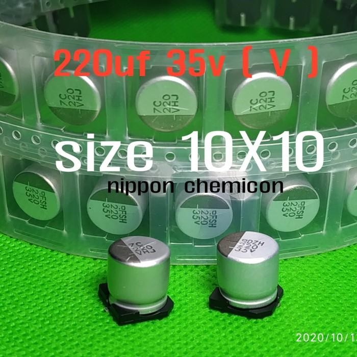 Solid kapasitor capasitor elko elco SMD 220uf 35v 10x10 High quality Import Premium