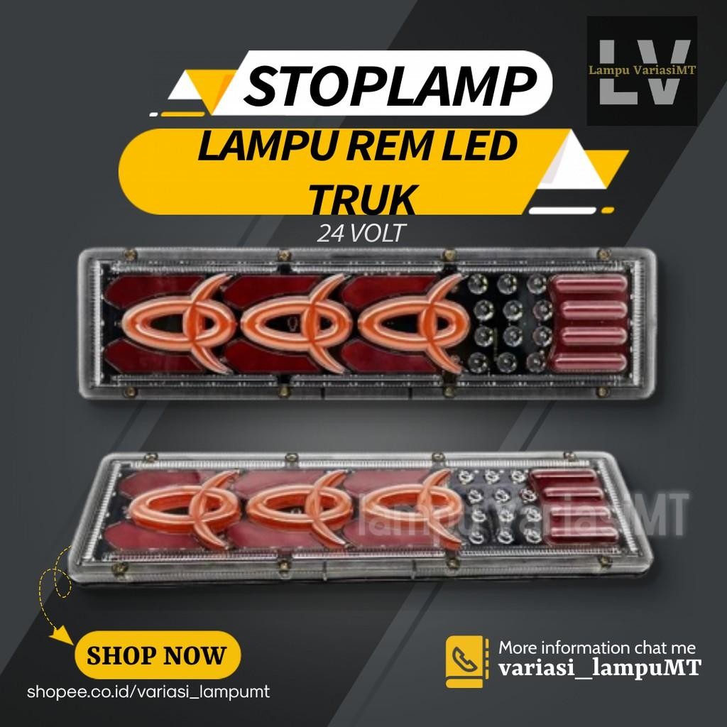 Lampu Variasi Stop Lamp Rem Belakang Stoplamp Led Mobil Truk Engkel Canter 24 Volt Aksesoris Truck