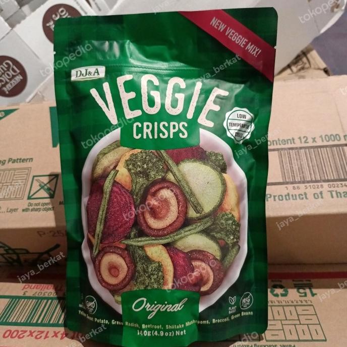 

NEW PRODUK DJ&A VEGGIE CRISPS ORIGINAL 140GR KERIPIK SAYURAN !!!!!