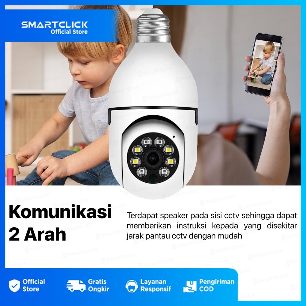 CCTV Wifi 360 derajat 1080P 3MP Lampu IP Kamera CCTV 3D YCC365 PLUS
