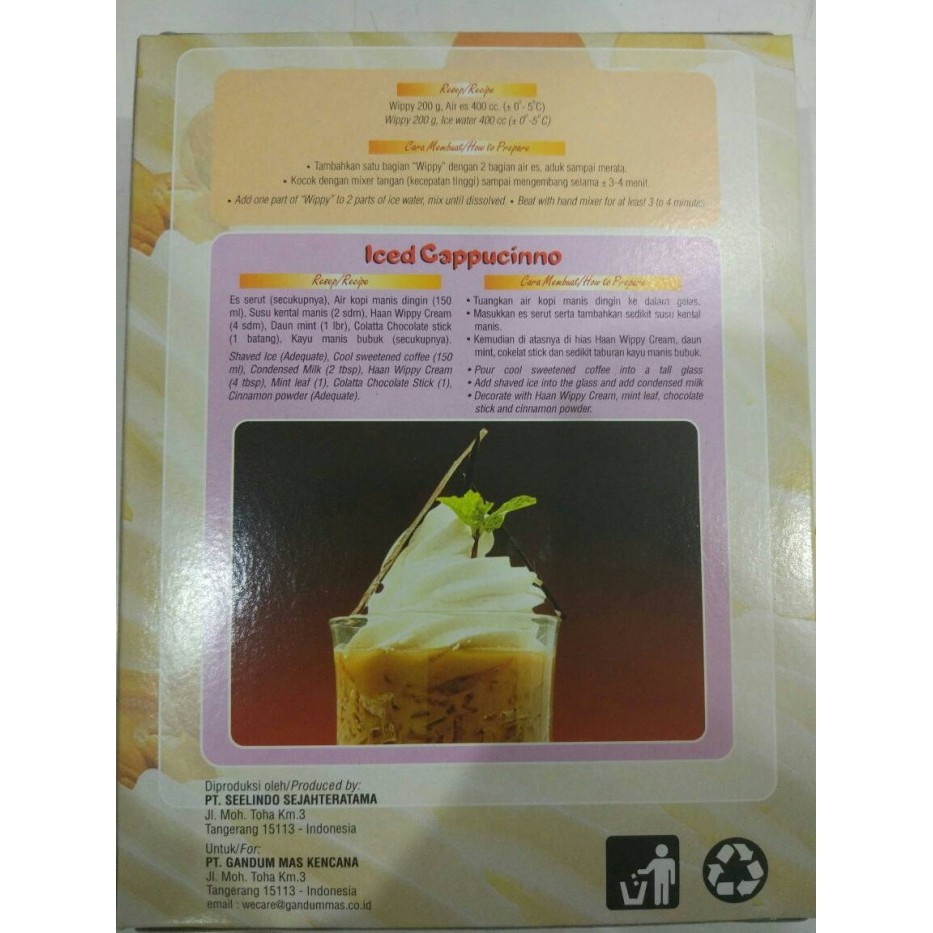 

SALE HAAN wippy cream / whipping / whipped cream powder 400g GOSEND / GRAB Kode 1106