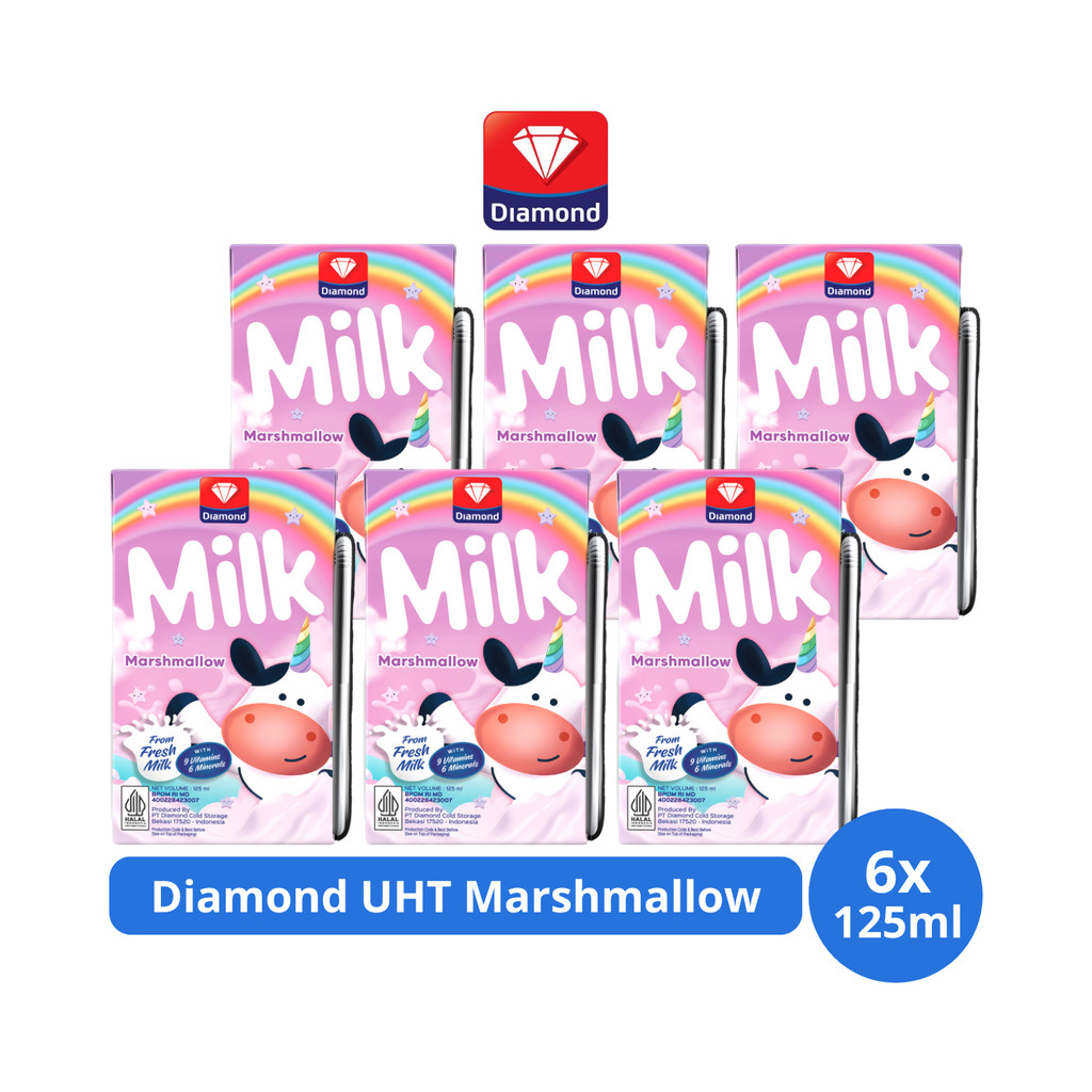

Diamond Milk Susu UHT Marshmallow 125ml x 6 pcs