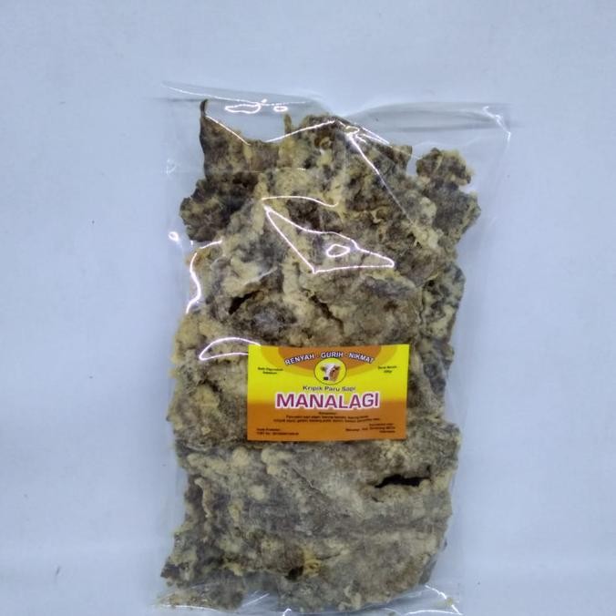 

BIG SALE KERIPIK PARU SAPI GORENG 200GRAM OLEH OLEH KHAS SEMARANG MERK MANALAGI !!!!!