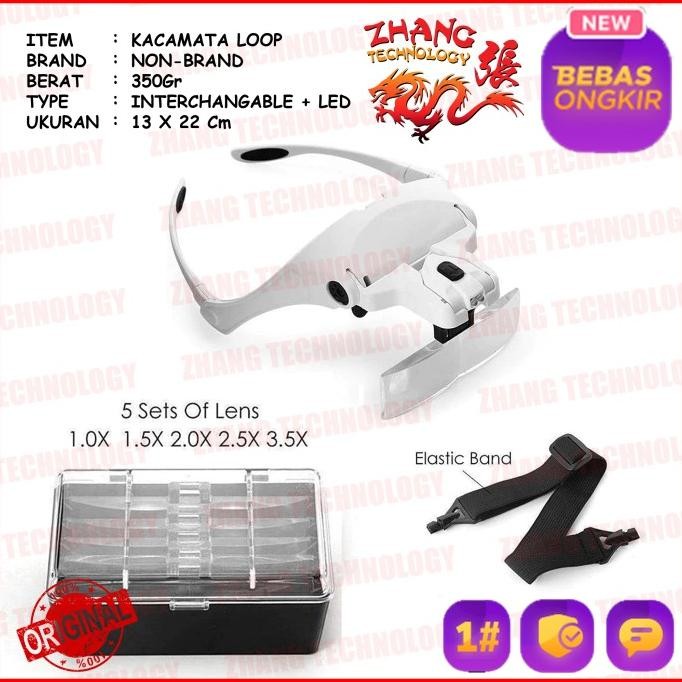 

HELM KACAMATA PEMBESAR REPARASI JAM 5X MAGNIFIER 2 LED 9892B2 ORIGINAL MRS04