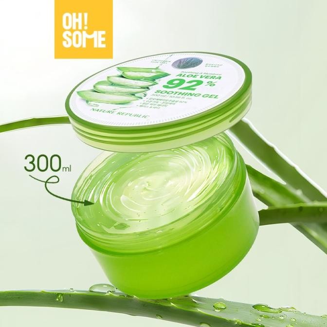 READY STOCK BALI KKV  - NATURE REPUBLIC Aloe Vera 92% Soothing Gel - 300ml