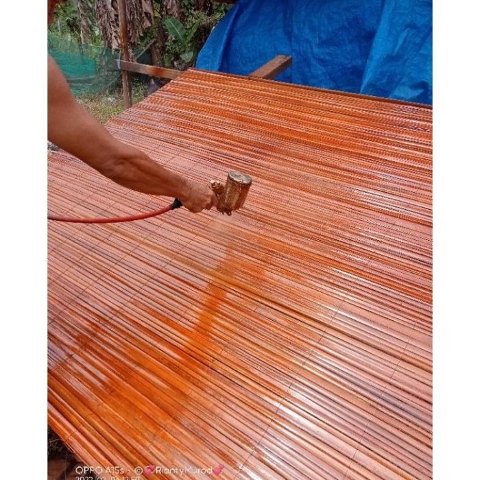 Produkk baruu  Terbaik.. Tirai Bambu krey sawit Outdoor ukuran 2x2Anti Air dan Tahan