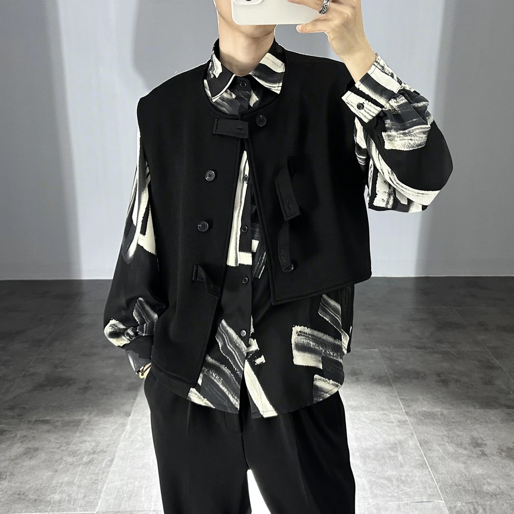 Kemeja Rompi Desain Pria Dua Potong