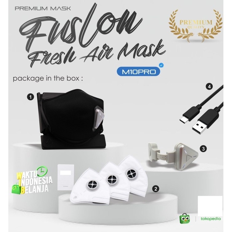 Murah Fuslon Premium Electric Mask N95 Masker Air Pro Mask Setara Philips Non COD