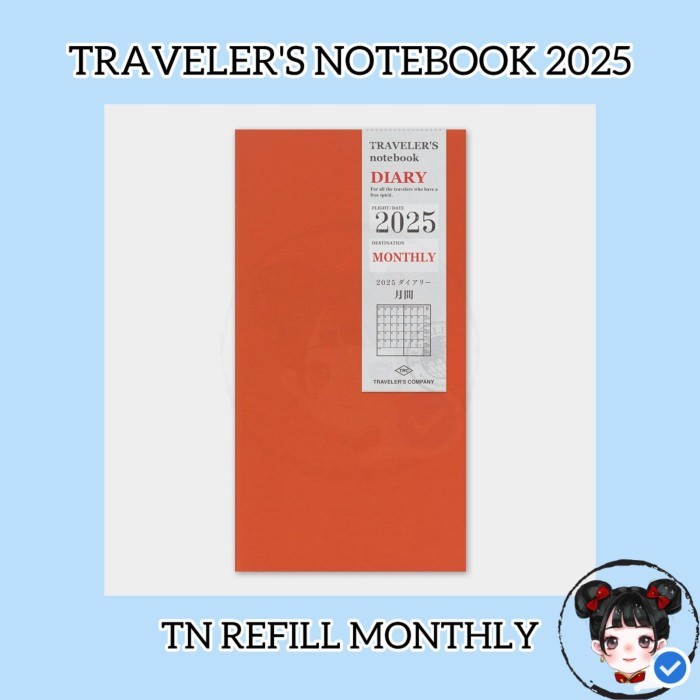 

Travelers Notebook 2025 Regular Size Refill Monthly - Ready