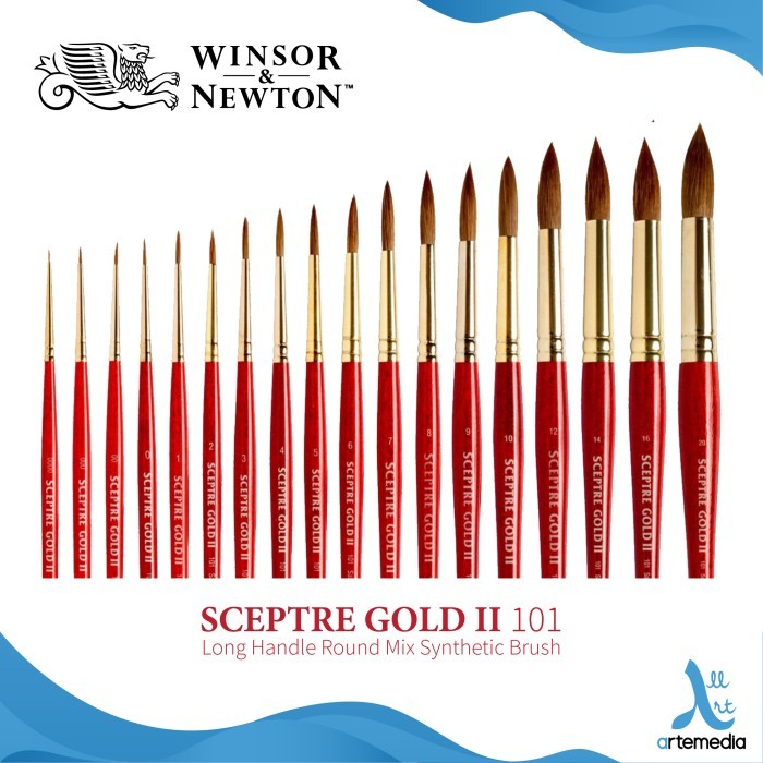 

Kuas Lukis Winsor & Newton Sceptre Gold II Round Brush Series 101