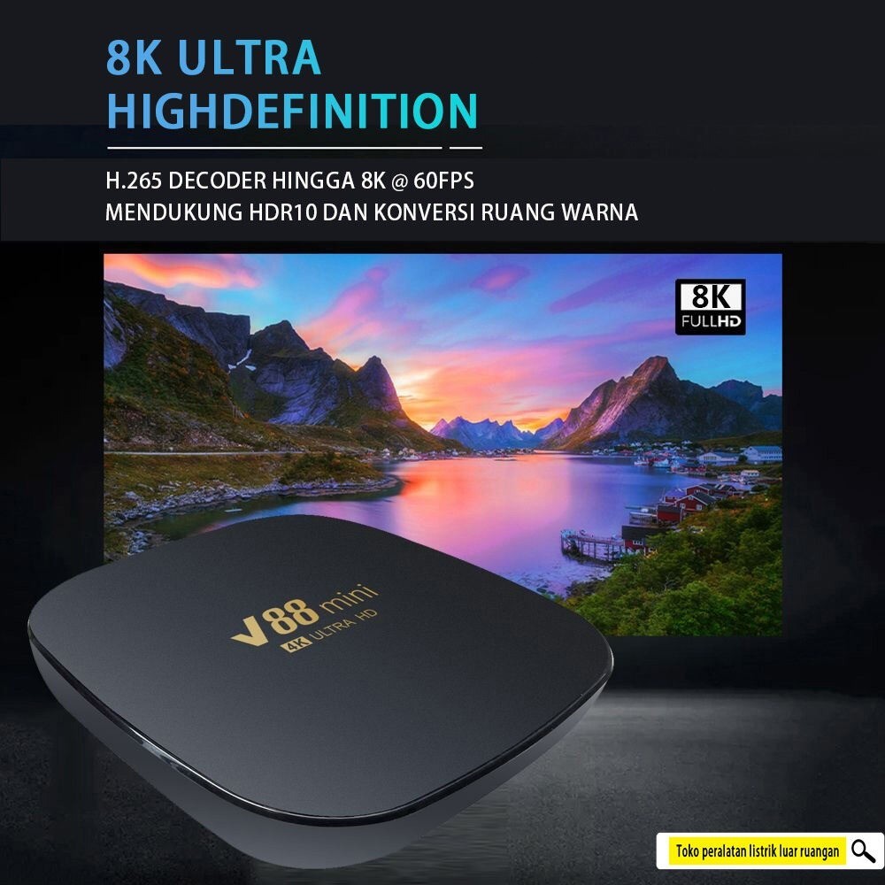V88 mini Android 10.0 Kotak set-top box TV Internet Kotak TV 4K Kotak set-top box Internet TV BOX