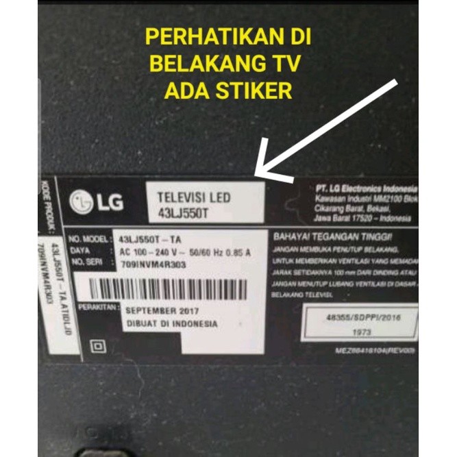KAKI TV LG 43LJ550T 43LJ550 SMART TV 43 INCI